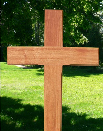 Memorial Cross Grave Marker 42" With FREE Plaque FREE Postage Mahogany Wood 